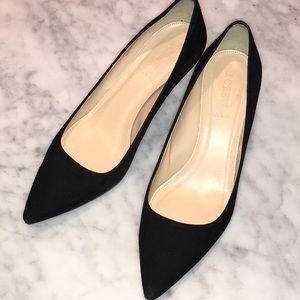J Crew black suede 2” heel pump